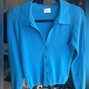 Aritzia Wilfred Blue Cardigan